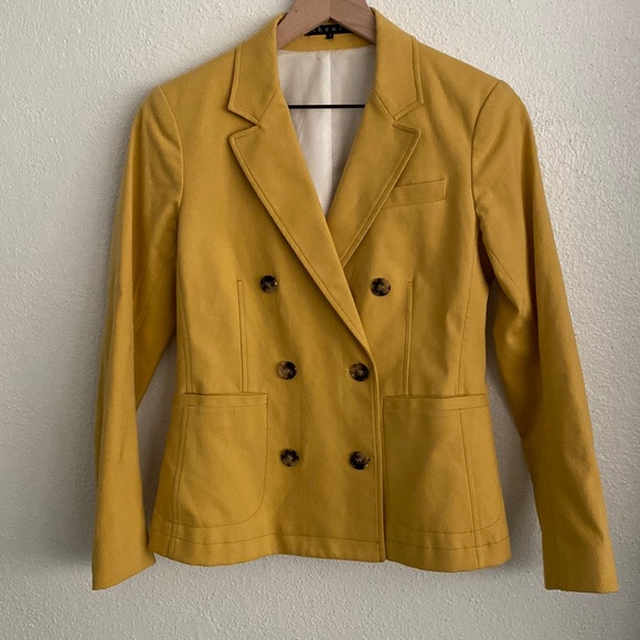 Theory Jackets & Coats Theory A Mustard Yellow Blazer Poshmark